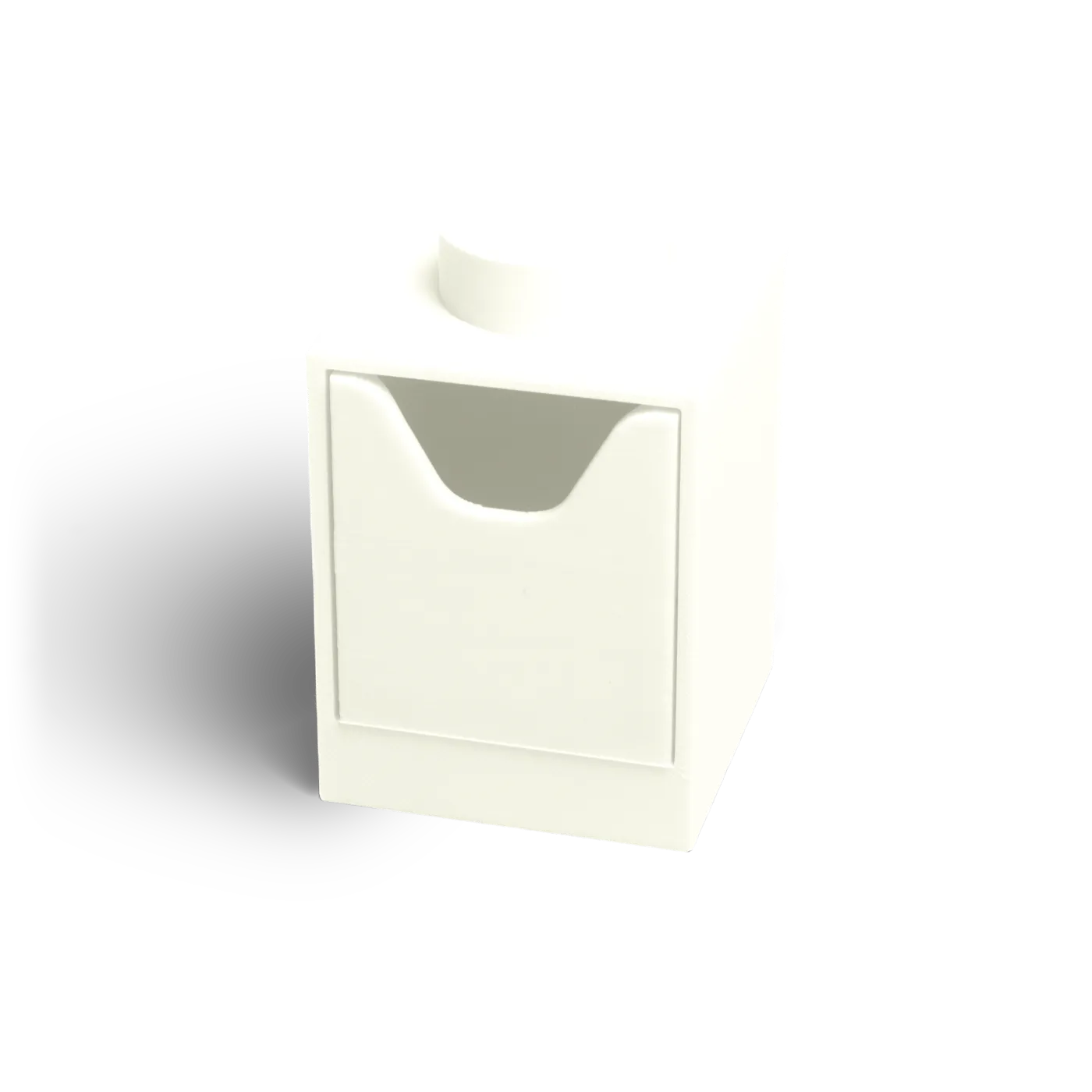Cubo 1×1 em algodão, vista de três quartos.