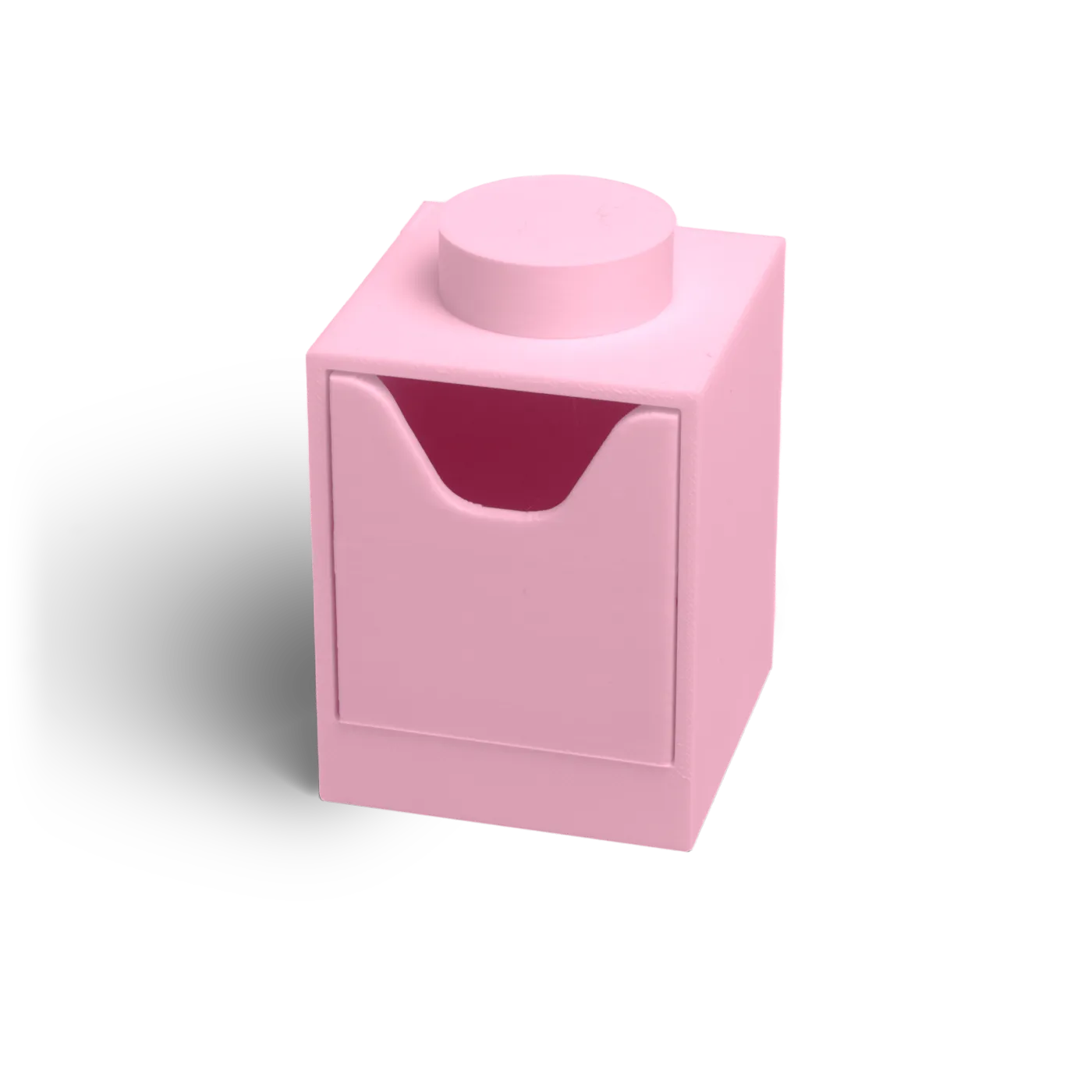 Cubo 1×1 em sakura, vista de três quartos.