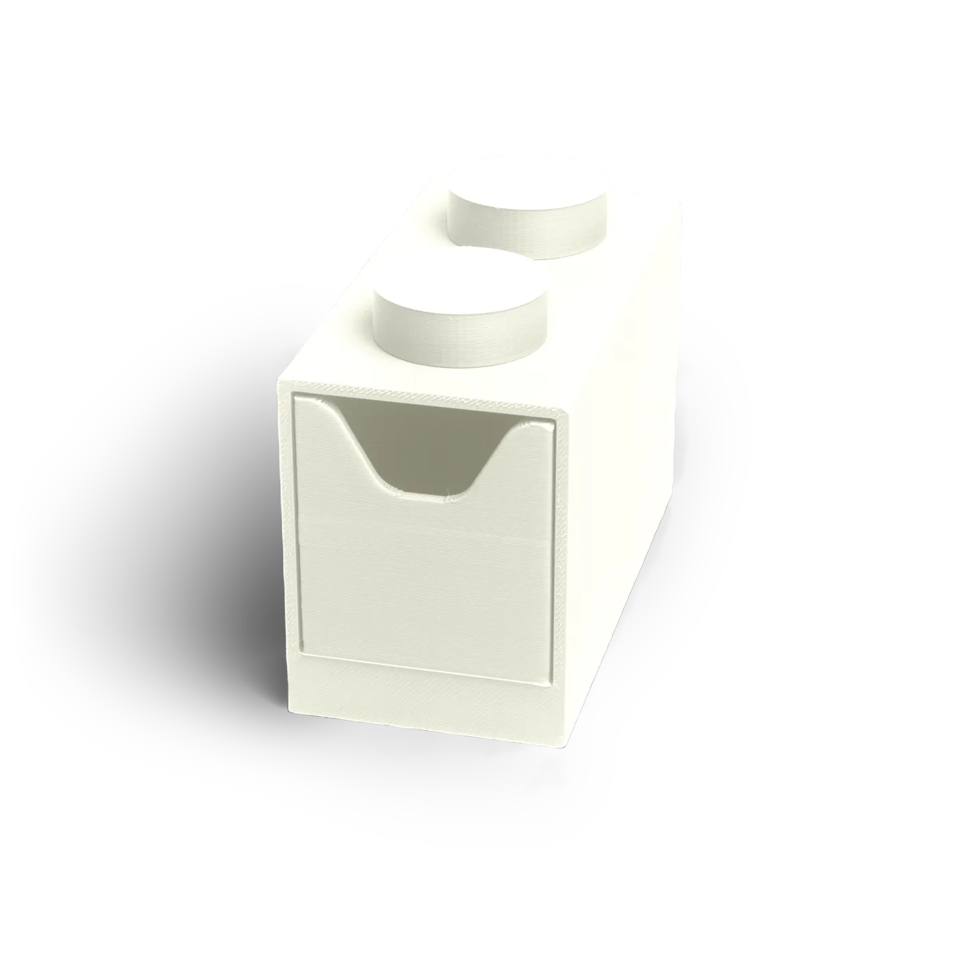 Cubo 1×2 em algodão, vista de três quartos.